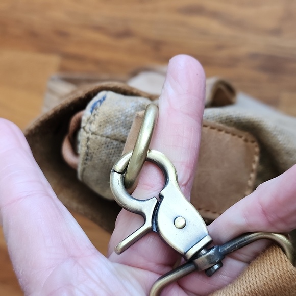 Jesslyn Blake leather and canvas bag wirh detach shoulder strap - Picture 5 of 11